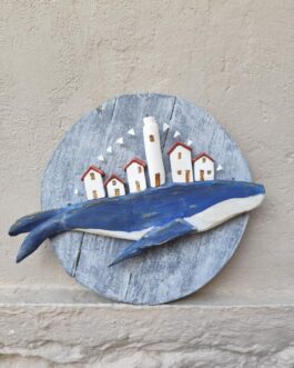 Ξύλινη επιτοίχια φάλαινα ” Ελμερ”